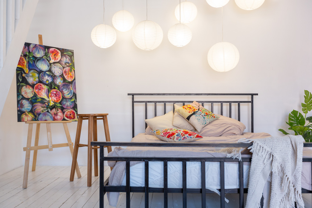 la Décoration murale dans une chambre adulte pour un espace cosy